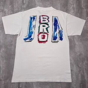 Vintage Umbro Promo T-Shirt Mens L White Soccer Logo Abstract Sports USA 90s